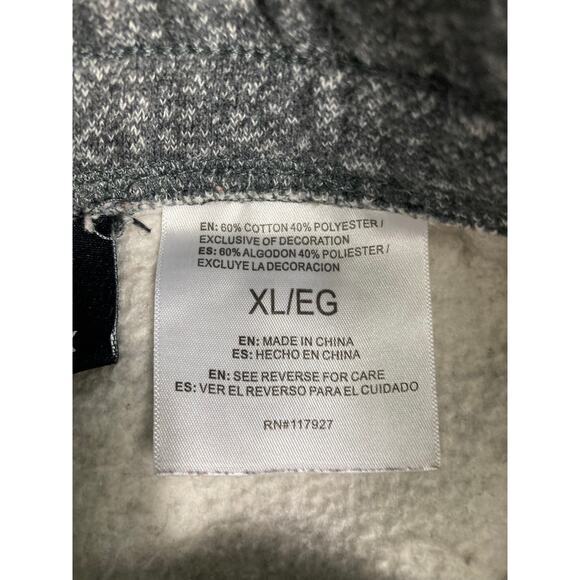 Reebok Men's Jogger Sweatpants XL Gray Black Drawstring Cuffed Ankles - Picture 4 of 12